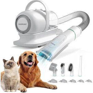 Pro Pet Grooming Kit & Vacuum Suction 99% Pet Hair, Professional Clippers
